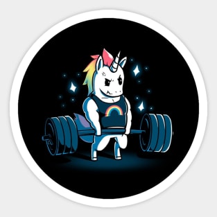 Cute Funny Cool Unicorn Gym Lover Body Building Fitness Workout Quote Animal Lover Artwork Sticker